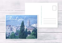 Image 1 of Printable 4x6 Italian Village Thank You Postcard (Set of 5) by Jeanetta Richardson 