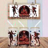 Image 2 of Choice of 4 Super Hero Uv Dtf Double Sided Wraps Deadpool Wolverine Super Heroes