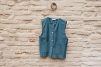 Image 1 of Gilet con bottoni verde petrolio