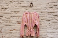 Camicia scozzese rosa e gialla con laccetto