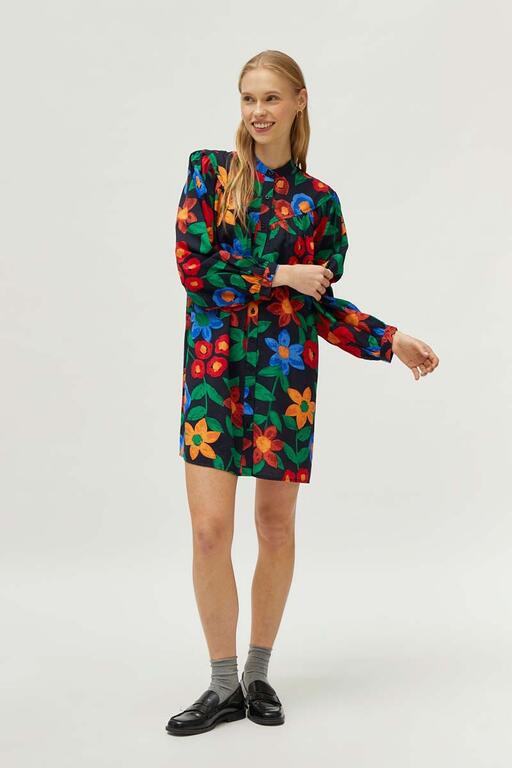 Image of Vestido corto estampado floral multicolor