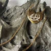 Image 1 of Glowing heart Baha'i symbols necklace stainless steel