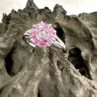 Image 1 of Amethyst and Ruby 9 pointed Star KaleidosCut Lehrer - Baha'i ring