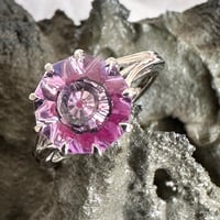 Image 3 of Amethyst and Ruby 9 pointed Star KaleidosCut Lehrer - Baha'i ring