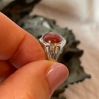 Image 2 of Constancy Carnelian Sterling silver Bahá'í Ringstone signet ring