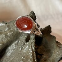 Image 1 of Constancy Carnelian Sterling silver Bahá'í Ringstone signet ring