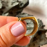 Image 2 of Mighty Bahá’í signet ring with ringstone symbol - Stainless Steel