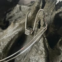 Image 1 of The cube - Bahá'í Necklace Ringstone Symbol and Greatest Name Sterling Silver