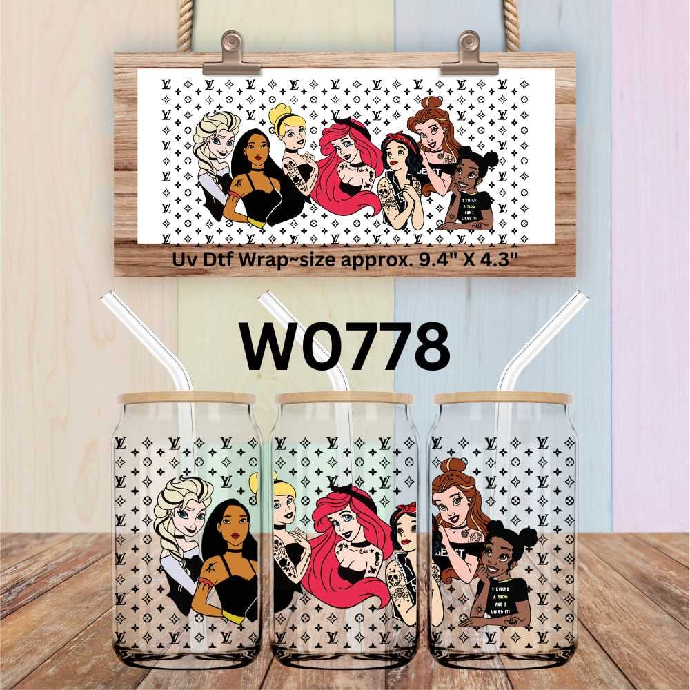 Image of Princess Tattoos Uv Dtf Wrap W0778
