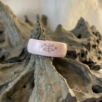 Image 1 of Pink ceramic Joy and Love Baha'i Ringstone symbol band ring