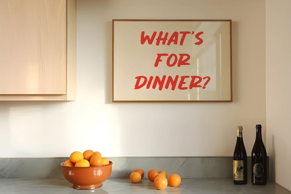 What's For Dinner - Modern Kitchen Typography Art Poster