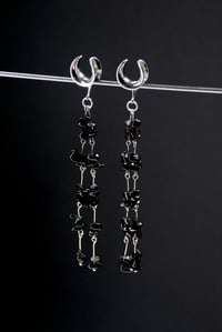 Image 1 of Ear Saddle Hangers Crystal - Silver/Gold - Plugs for Stretched Ears Tunnels - Stainless Steel 316L