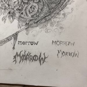 Image of Morrow 'Covenant of teeth' cover art and test press