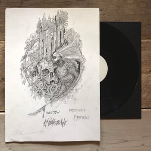 Image of Morrow 'Covenant of teeth' cover art and test press