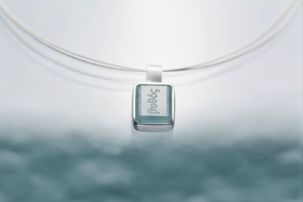 Image of "Depth of the sea" silver pendant with aquamarine · βυθός ·
