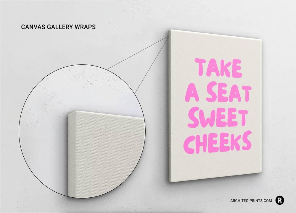Take A Seat Sweet Cheeks - Funny Bathroom Pink Modern Art Poster