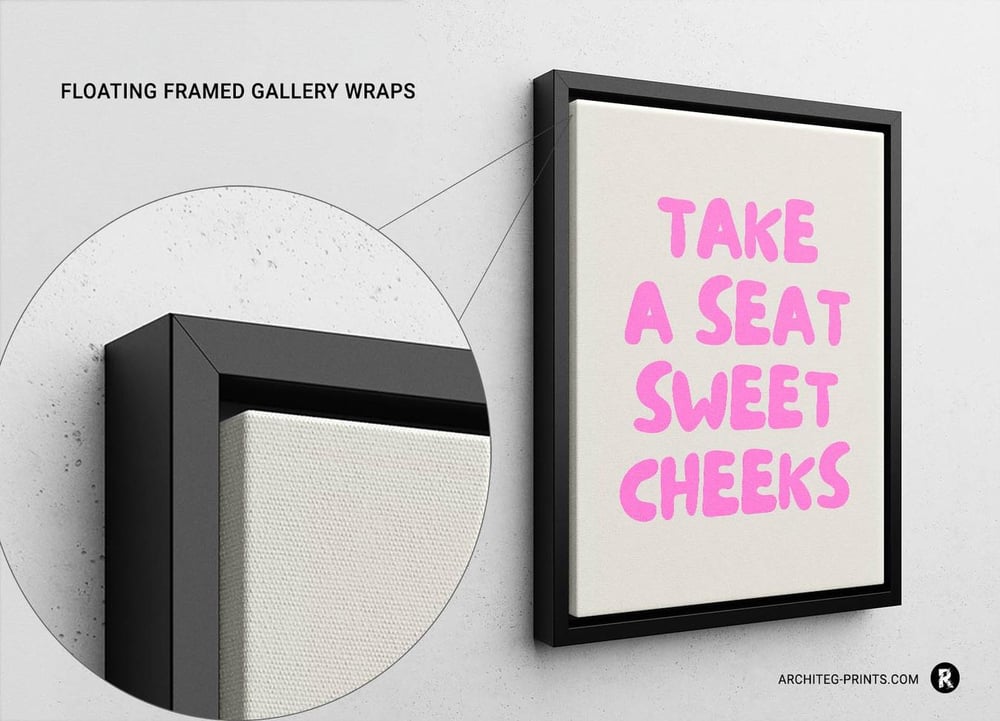 Take A Seat Sweet Cheeks - Funny Bathroom Pink Modern Art Poster