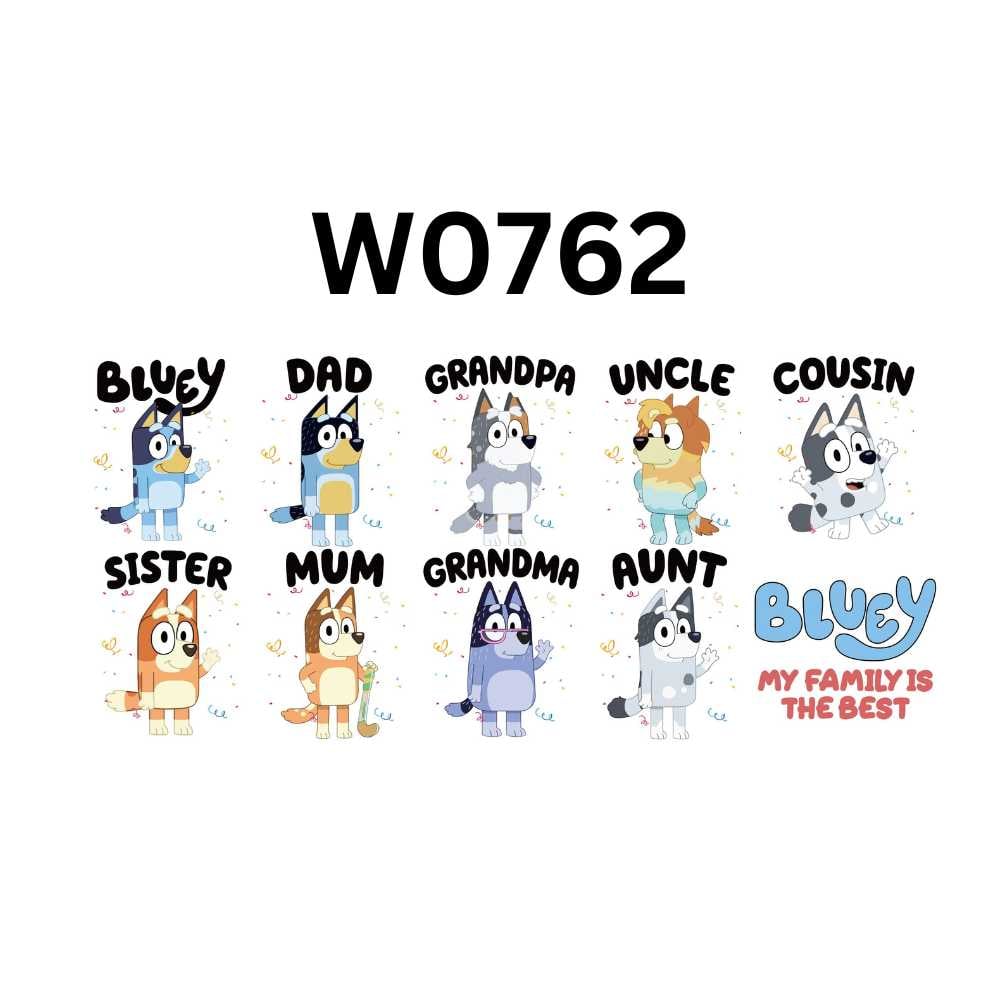 Image of Choice of 19 Bluey Single & Double Sided Uv Dtf Cup Wraps & Decals