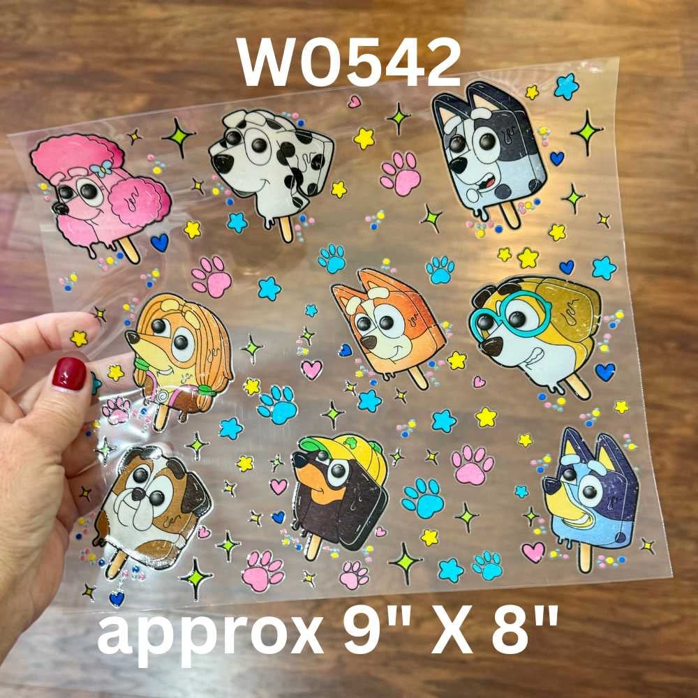 Image of Choice of 19 Bluey Single & Double Sided Uv Dtf Cup Wraps & Decals