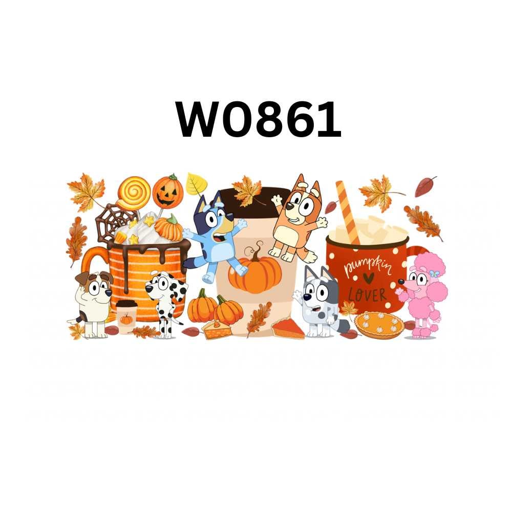 Image of Choice of 19 Bluey Single & Double Sided Uv Dtf Cup Wraps & Decals