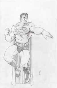 Original Superman Drawing 11x17 Bristol