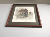Image 3 of Albrecht Durer's House Nuremberg by Mads Stage, Vintage Art Print in Frame Sized 12 1/2 x 12 ins