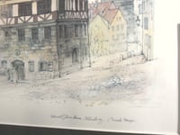 Image 6 of Albrecht Durer's House Nuremberg by Mads Stage, Vintage Art Print in Frame Sized 12 1/2 x 12 ins