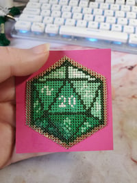 Image 2 of DnD Themed Christmas Ornament - Cross Stitch