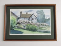 Image 1 of Vintage Watercolour Painting, White House and Garden, Godalming Surrey?, Signed Slade '92 , Framed 