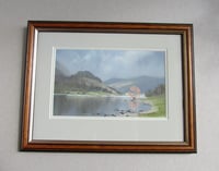 Image 1 of Vintage Lake District Pastel Drawing by Peter Shutt - 'After the Rain, Bassenthwaite', Framed 