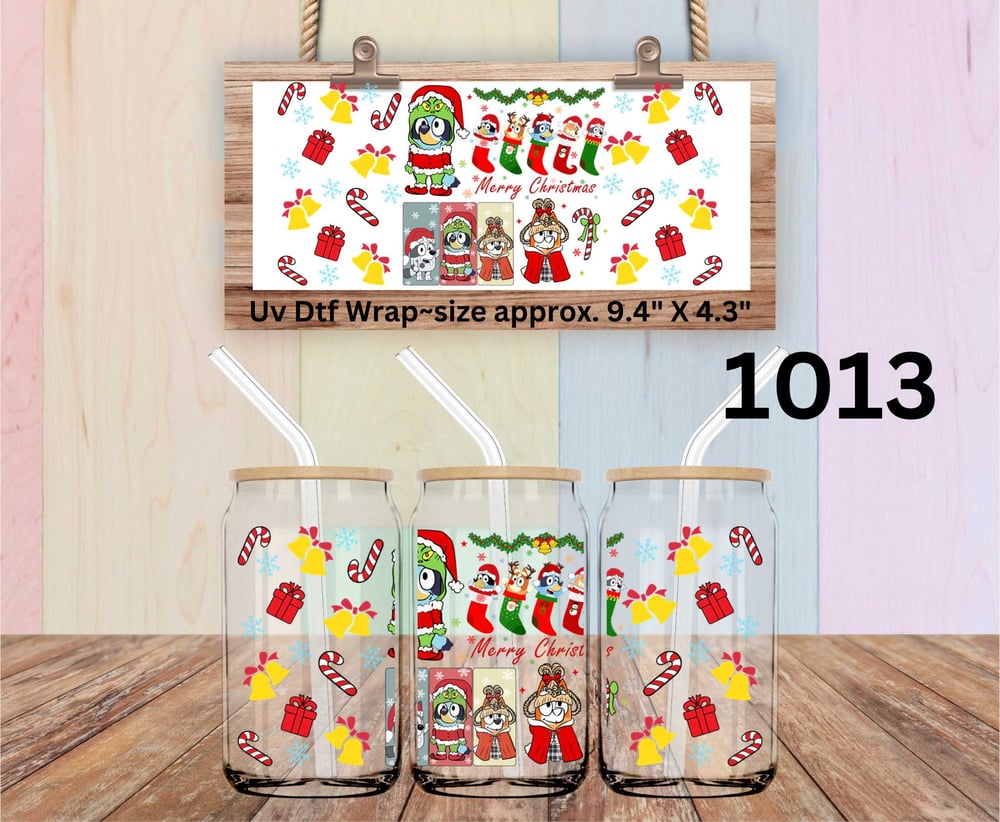 Image of Choice of 19 Bluey Single & Double Sided Uv Dtf Cup Wraps & Decals