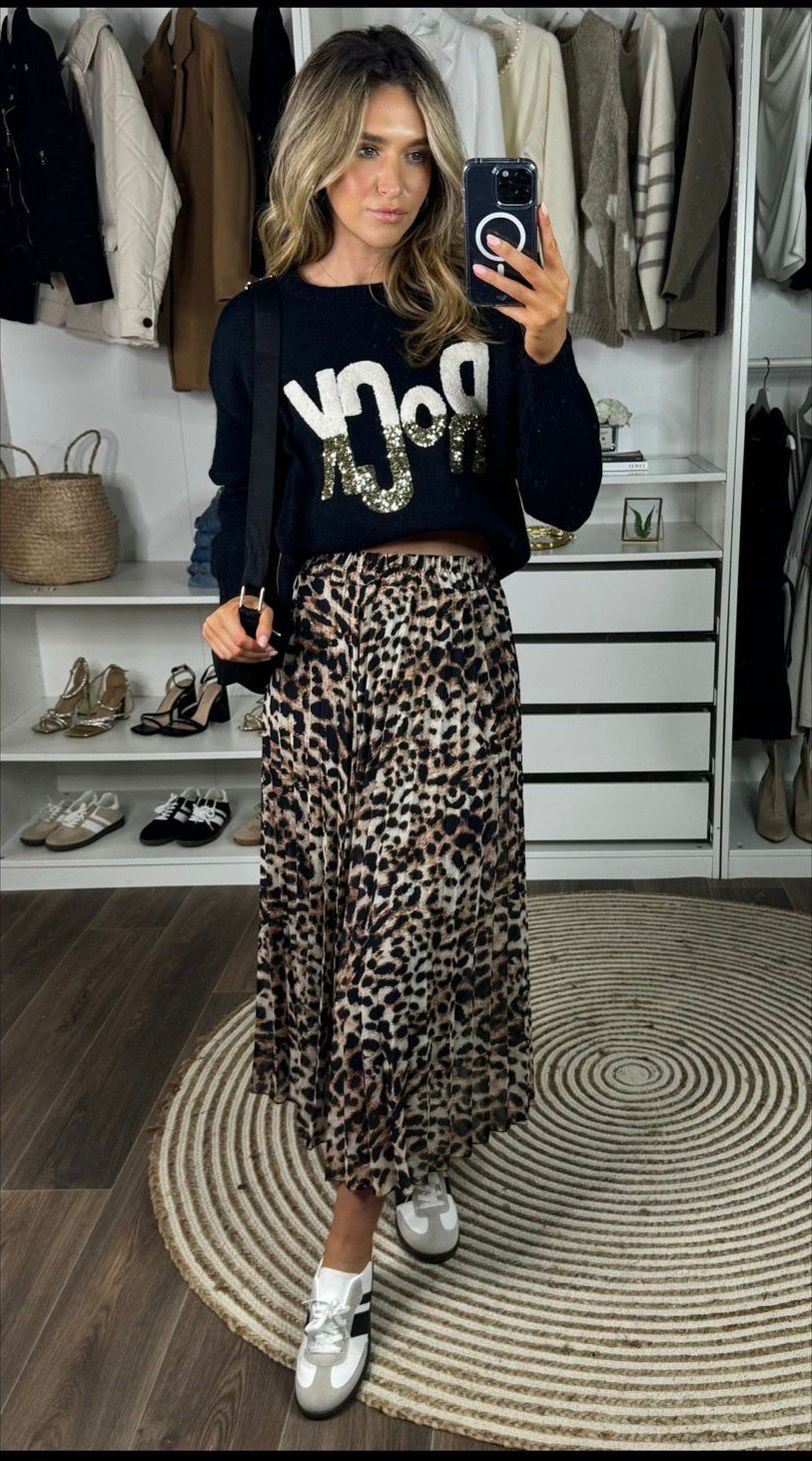 Image of Leopard Print Skirt