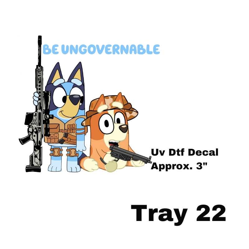 Image of Choice of 19 Bluey Single & Double Sided Uv Dtf Cup Wraps & Decals