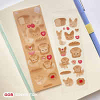 Image 1 of Bread Fox sticker sheet