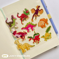 Image 2 of Juicy Dinosaurs sticker sheet