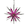 Pink and Silver Glass Beaded Star Christmas Tree Ornament