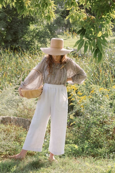 Image of EDMOND Stretchy Waist Linen Pants