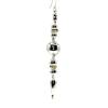 Silver Verticle Princess Icicle Drop Glass Beaded Christmas Tree Ornament
