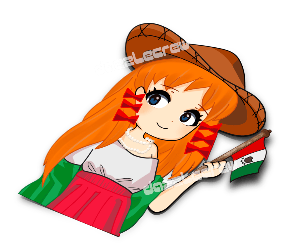 Image of Asuka in Mexico sticker
