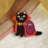 Dracula Kitty Clay Pin