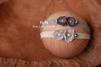 Image 1 of Flowers headband dark grey light grey