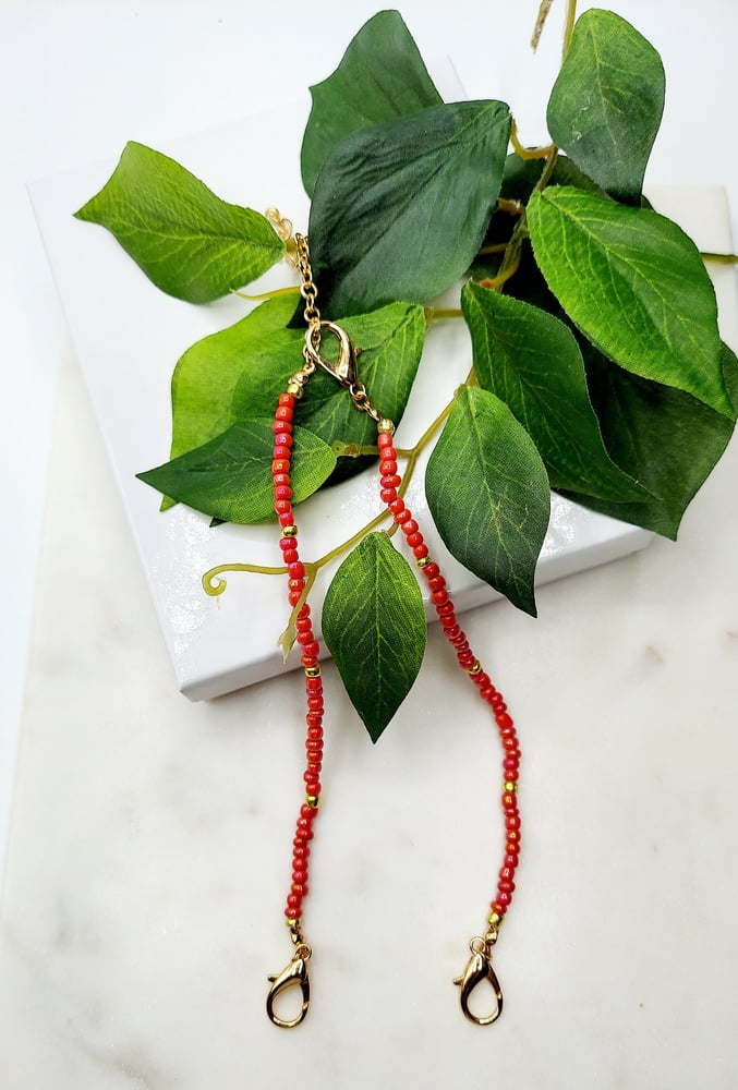 Image of Trach Ties, Beaded Trach Ties , Adjustable, Trach Chain, Beaded, Trach Collar Tube Holder -0522d8fe