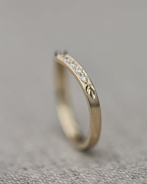 Image of 18ct Yellow gold white diamond set wishbone semi-eternity ring