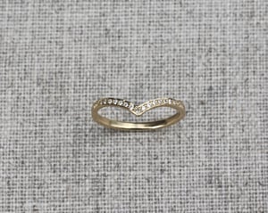 Image of 18ct Yellow gold white diamond semi-eternity wishbone ring