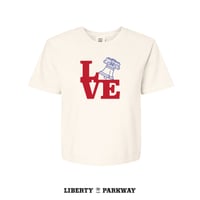 Image 2 of Women's 'LOVE Fightins' Crop Shirt