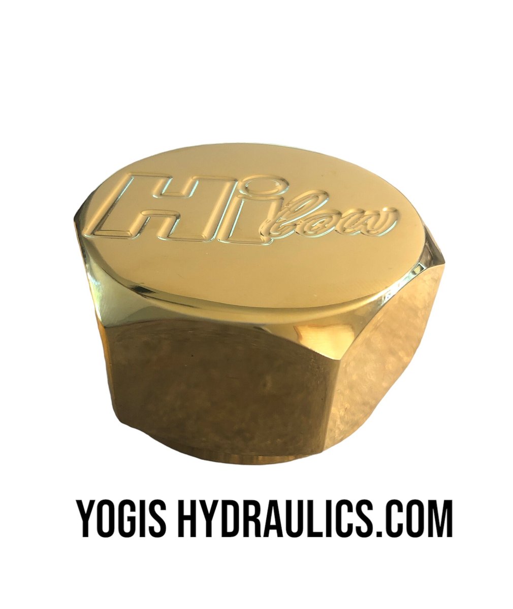 Gold hex Tank plug Yogi's Hydraulics