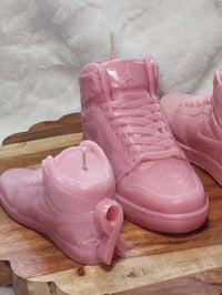 Image 2 of Pink Ribbon Shoe Candle  - Comes In  A Shoe Box