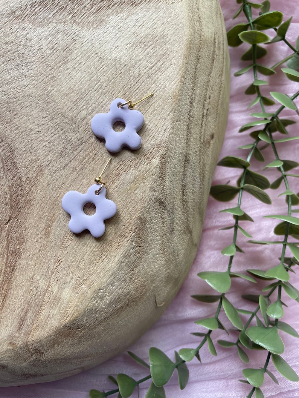 Image of Purple Abstract Flower Dangles 