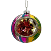 Pink and Yellow Glass Ball Christmas Tree Ornament