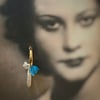 1930s Venetian glass bead and freshwater pearl hoop earrings